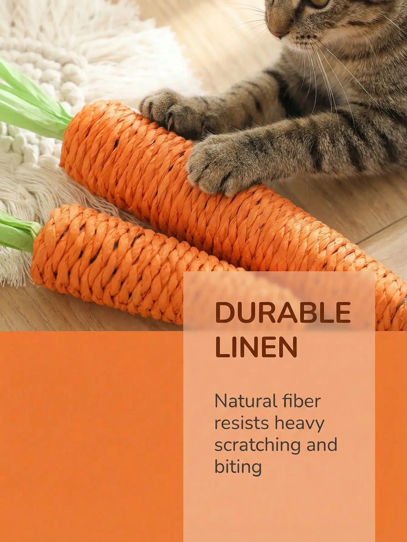 1pc Carrot Shaped Interactive Cat Toy, Made Of Sisal Rope, Helps Cats Scratch, Bite And Grind Teeth. Filled With Sand To Make Sounds, Attracting Cats. Available In Large And Small Sizes, Suitable For Cats Of All Sizes. Indoor