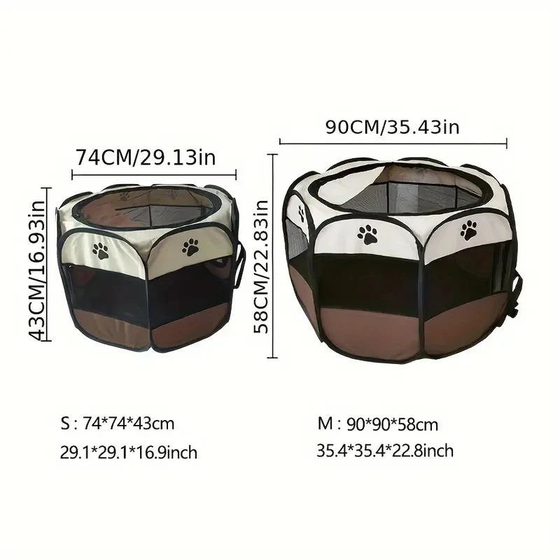 Cat Maternity Room Octagonal Pet Fence Oxford Cloth Waterproof and Scratch-Resistant Foldable Pet Tent Cat Nest Kennel