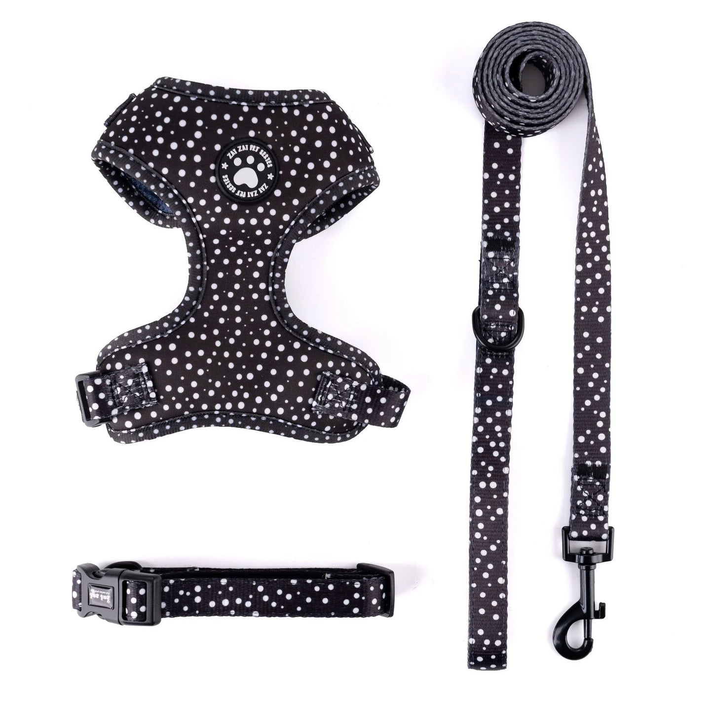 Adjustable Patterned Dog Chest Harness With Leash Soft Breathable For Outdoor Walking Small Medium Dogs Puppy Birthday Gift