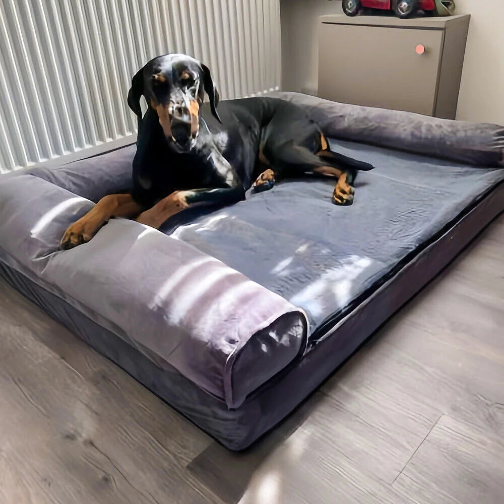 XXL XL Large Calming Dog Bed Orthopedic Memory Foam Sofa Couch Waterproof Removable Cover Plush Mat for Small Medium Large Dogs
