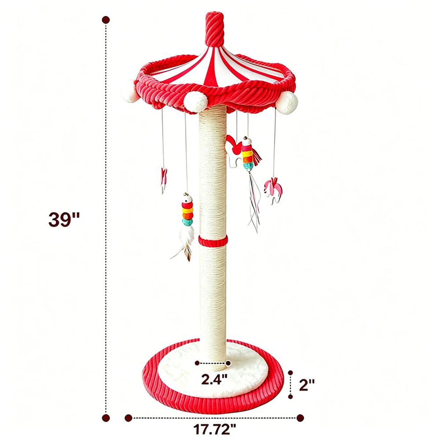Rotating Interactive Cat Scratching Post Sisal Cat Tree Tower Durable For Indoor Kittens And Adult Cats Wear Resistant Climbing