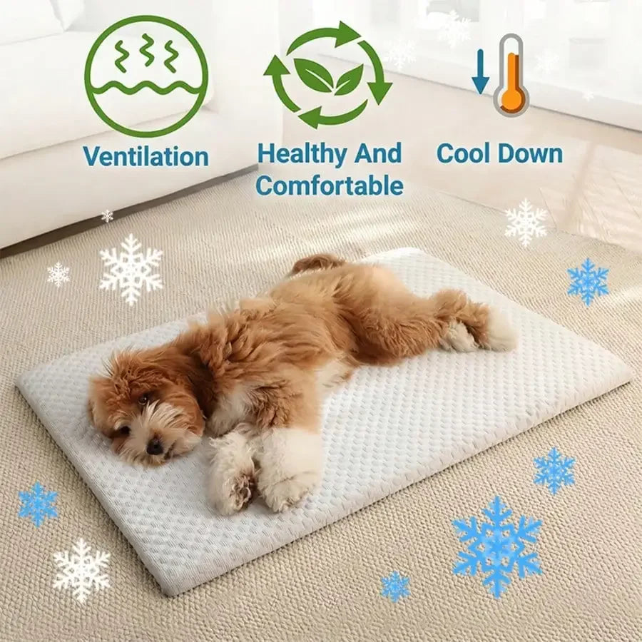 1pc Sponge Cooling Cat Bed, Thick Padding Comfortable Cool Breathable Cat Nest, Non-Slip And Washable Cooling Small Dog Bed, Suitable For All Seasons
