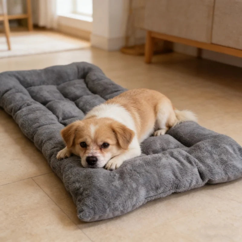 Plush Dog Bed Sofa Thickened Super Soft Polyester Pet Mat Dog Crate Mat Bed For Small Medium Large Dog Bed