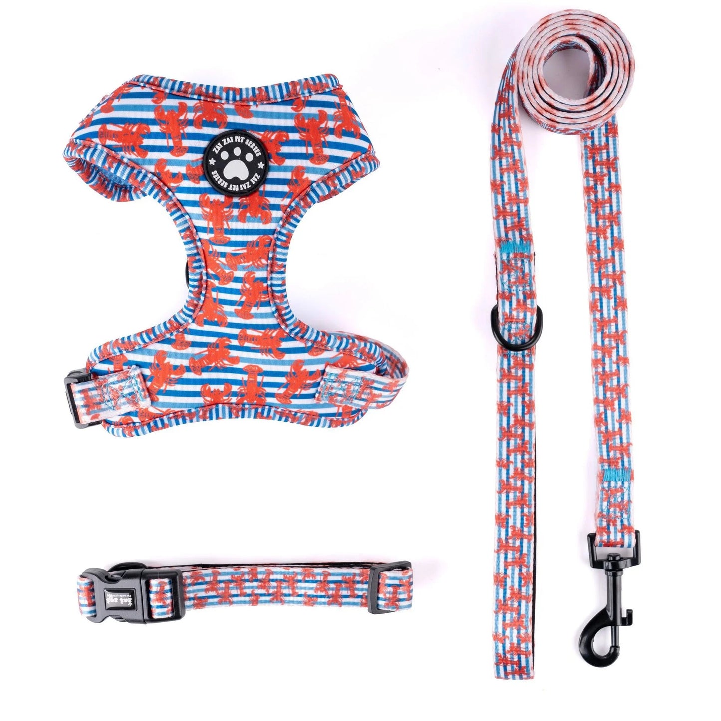 Adjustable Patterned Dog Chest Harness With Leash Soft Breathable For Outdoor Walking Small Medium Dogs Puppy Birthday Gift